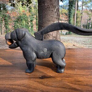 Cast Iron Black Dog Mechanical Nutcracker 1970s Great Shape Works